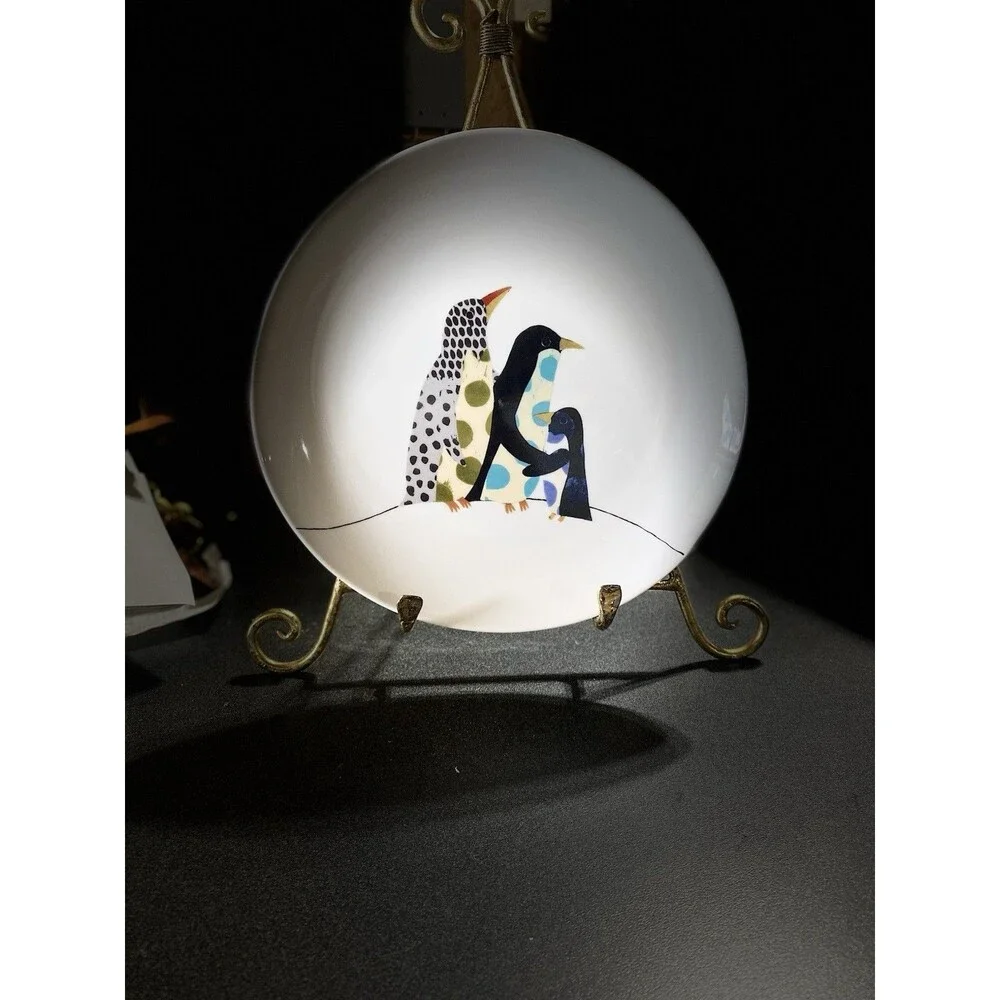 West Elm Penguin Dessert Plates Set of 4, 8.5
